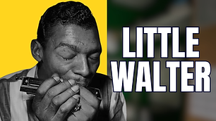 A thumbnail with a photograph of Little Walter, in front of a yellow block on the left, with the text 'Little Walter' on the right