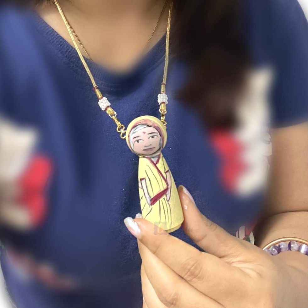 Thumbnail: Personalised doll pendant and adjustable chain