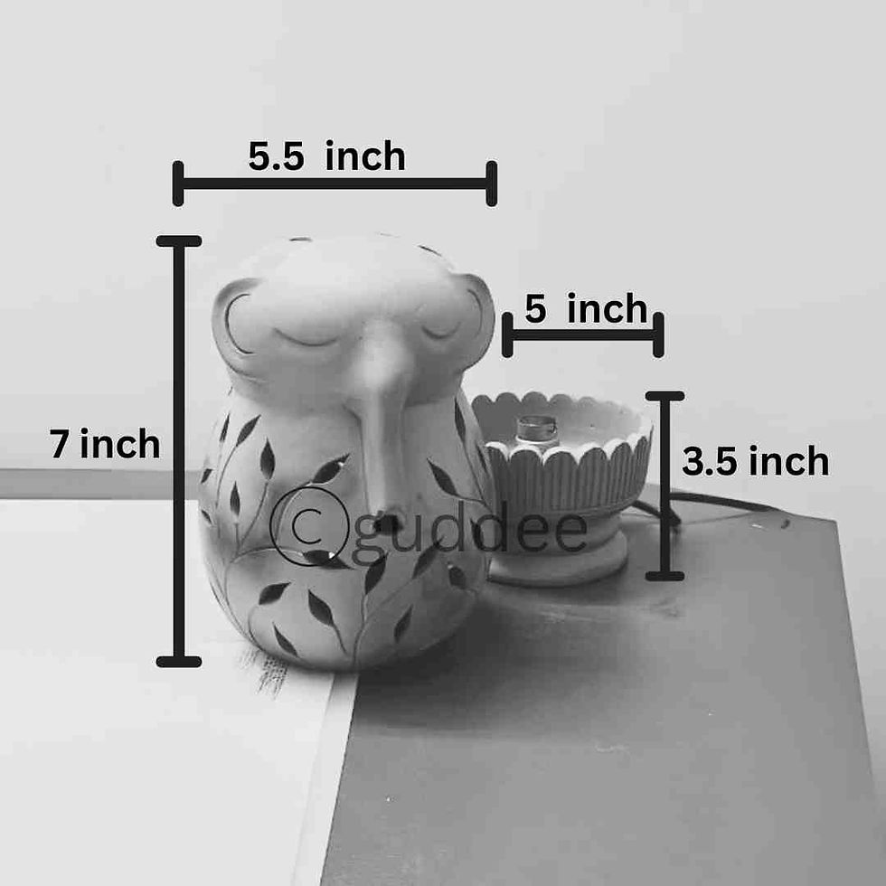 Thumbnail: Elephant terracotta clay handcrafted table Lamp