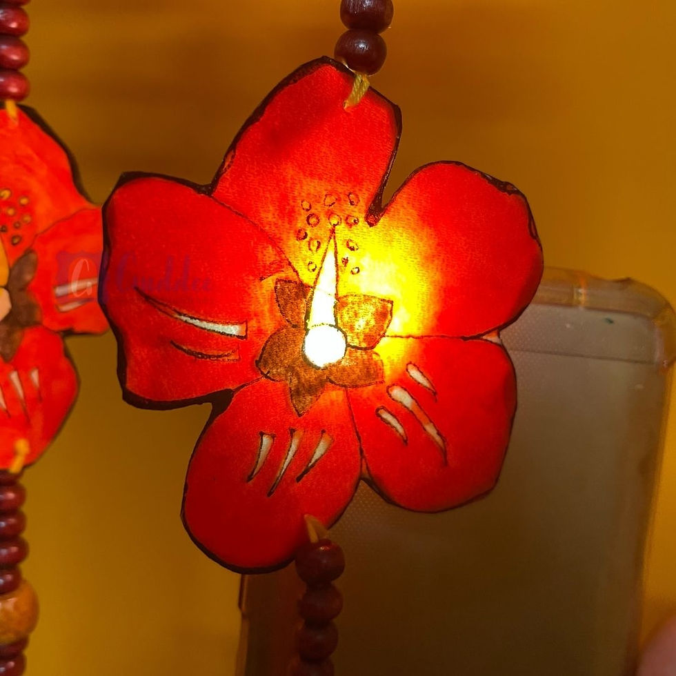 Thumbnail: Hibiscus - Synthetic leather pair wall hanging
