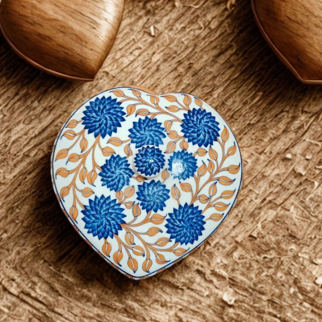 Decorative Storage Box - Heart Orange