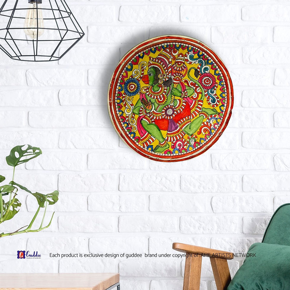 Thumbnail: Circle Hanuman Faux leather Wall decor Tea light holder