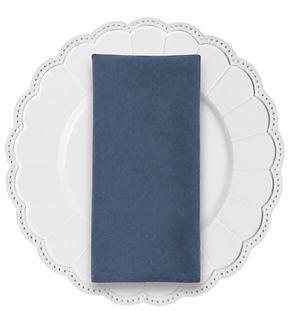airforce blue wedding napkin available to hire