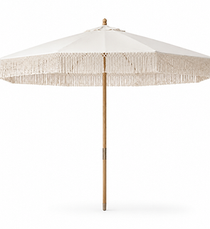 Fringed wedding parasol available to hire