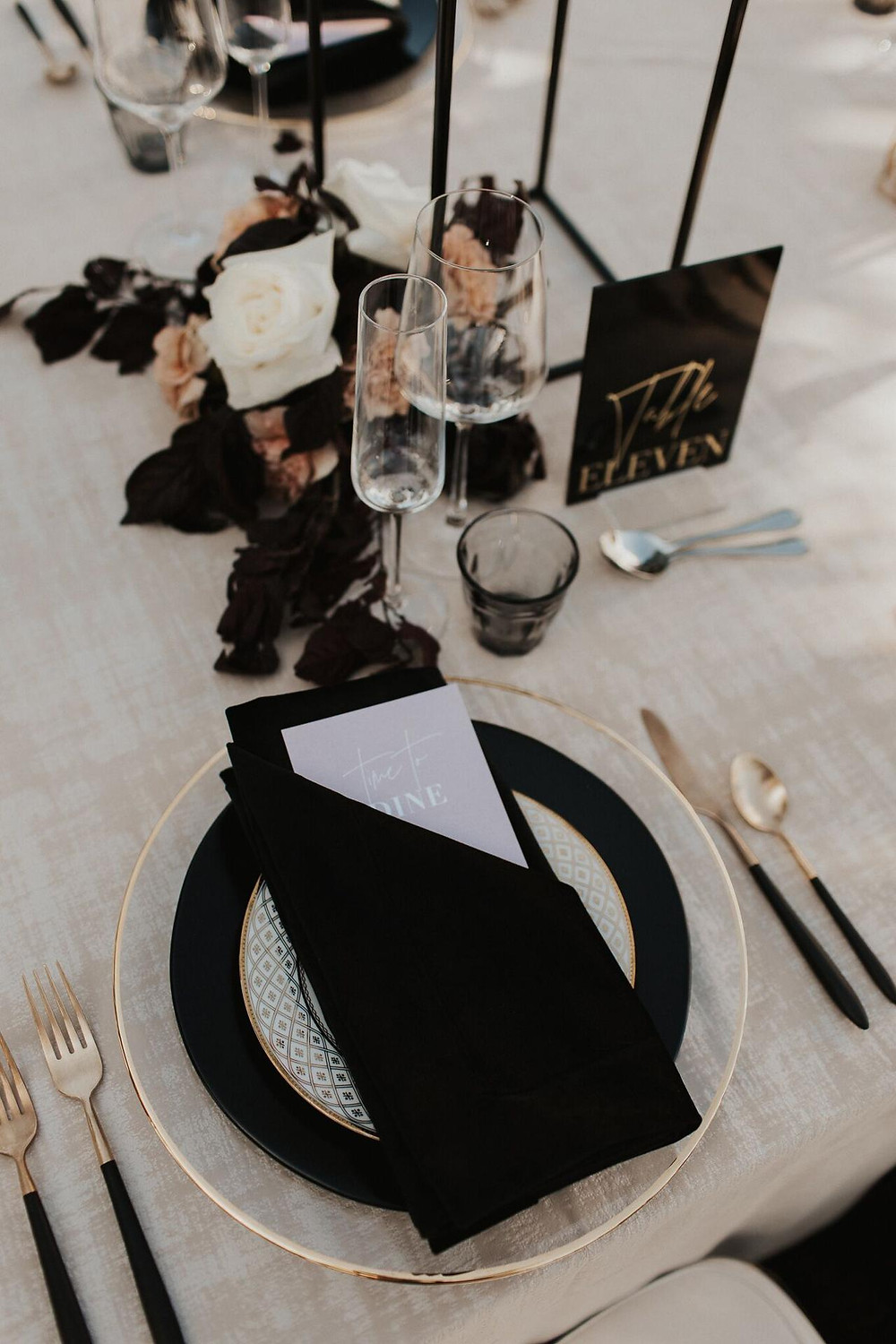 Black Table Setting