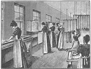 woman creating albumen paper.gif