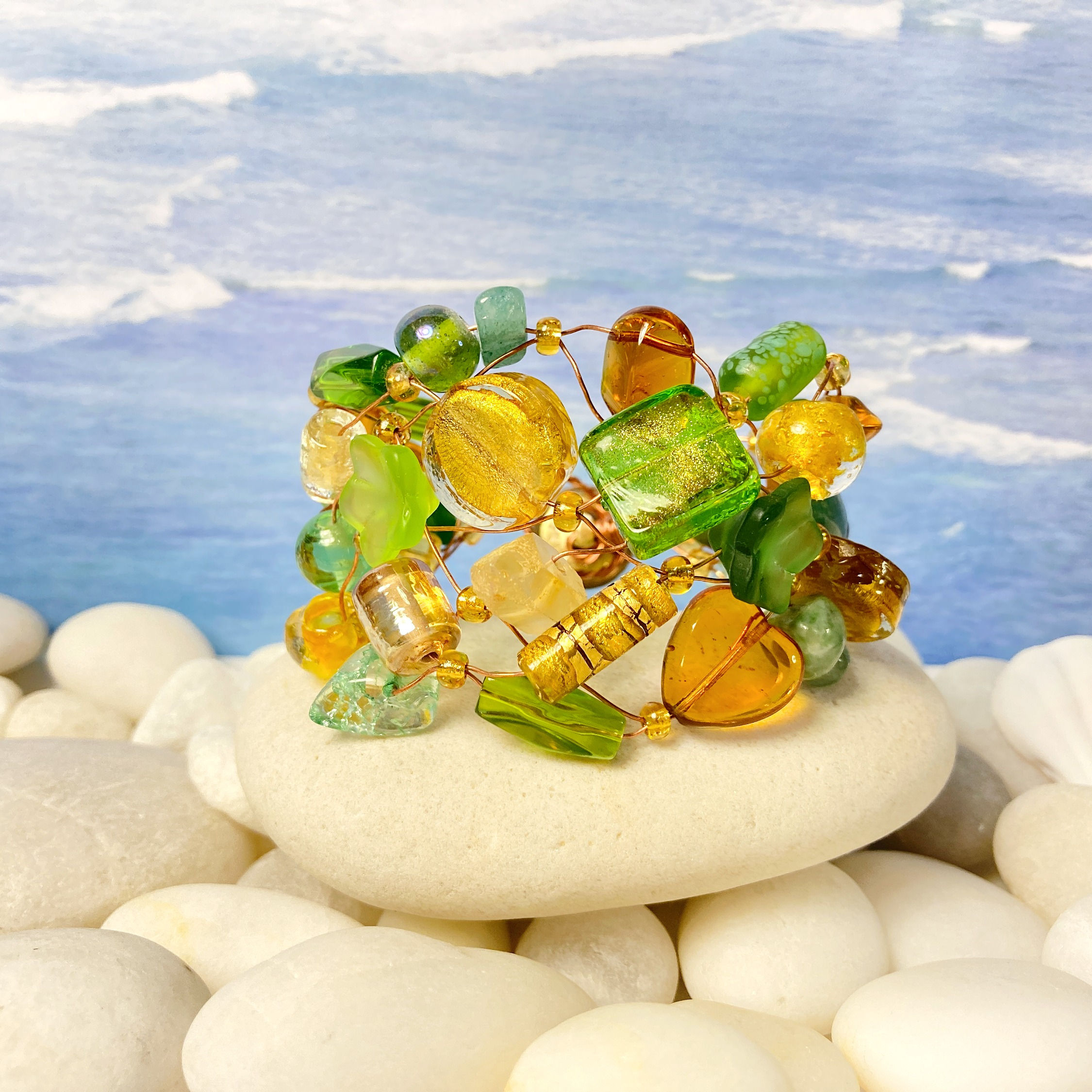 Amber and Green Bracelet