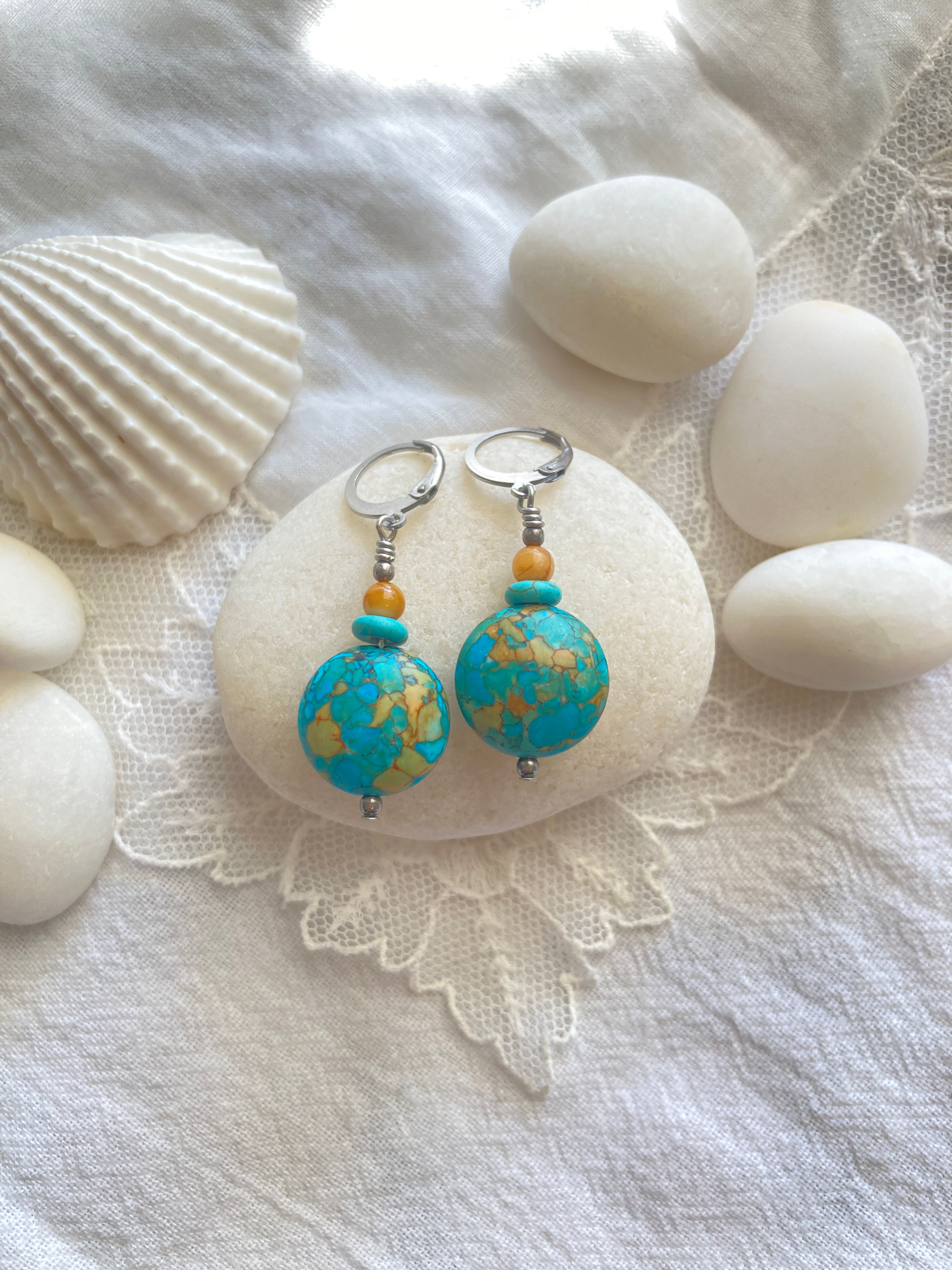 Turquoise Map Earrings