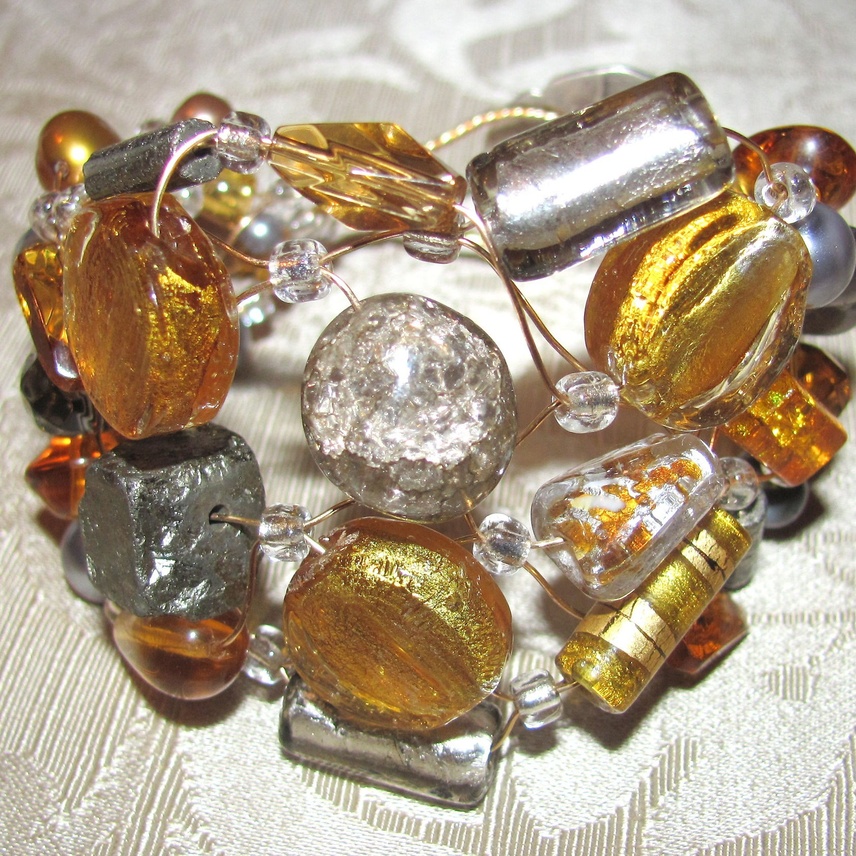 Gold and Silver Foil Bracelet