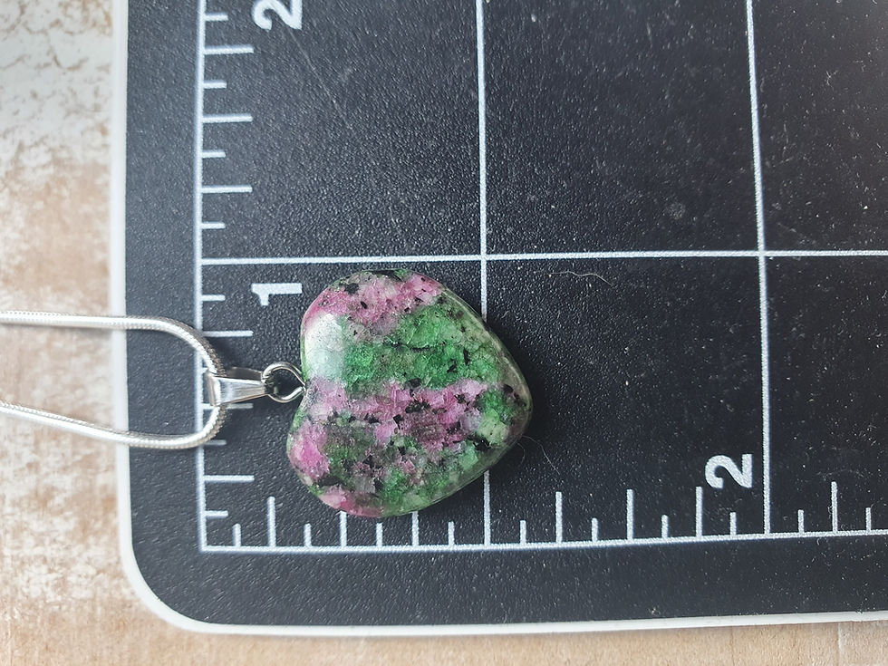 Thumbnail: Ruby Zoisite heart necklace 