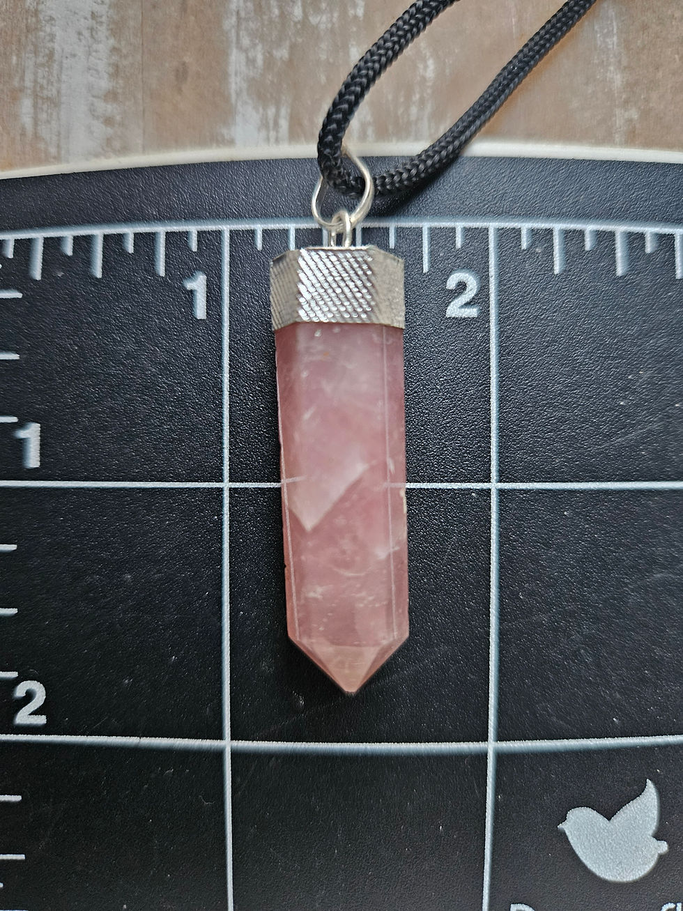 Thumbnail: Rose quartz point pendant (drawstring cord)