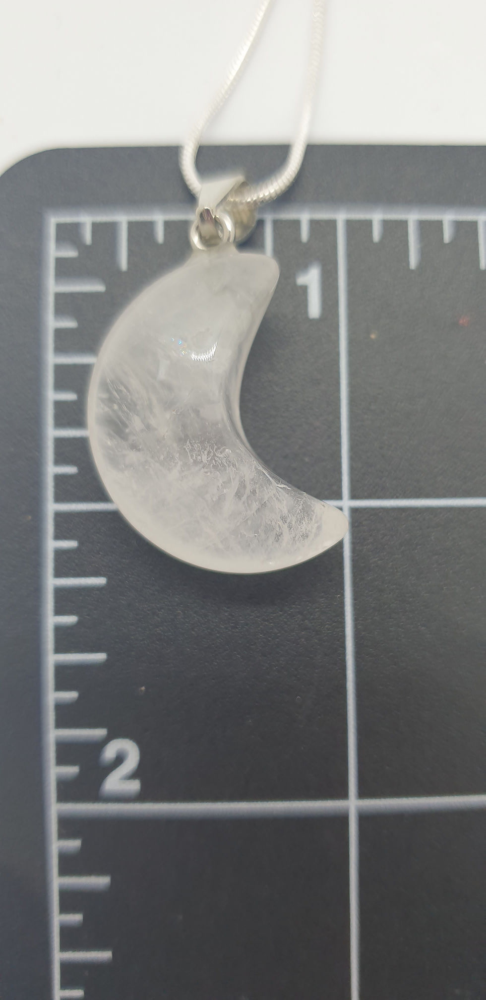 Thumbnail: Clear Quartz moon necklace 