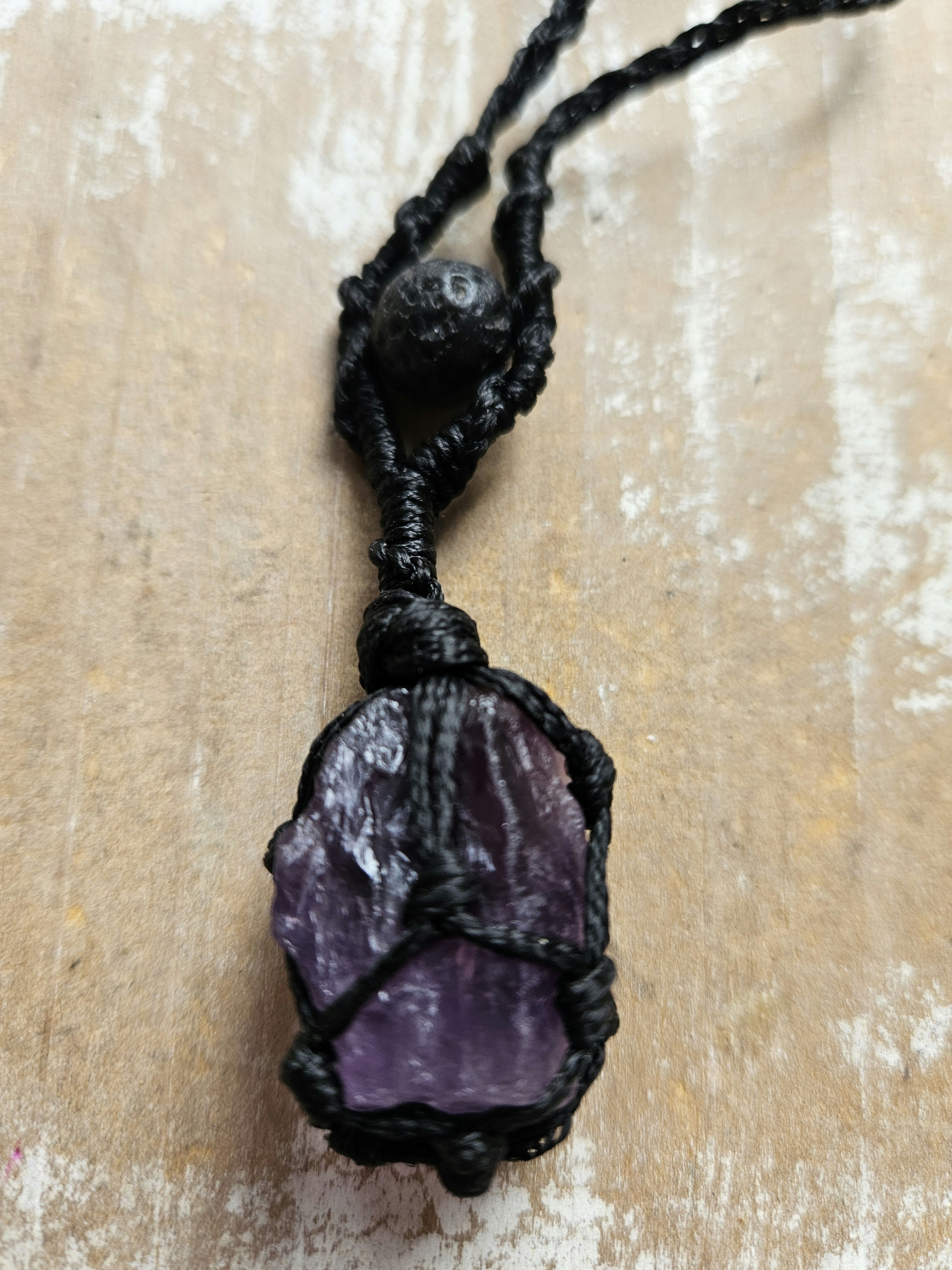 Amethyst Macrame Necklace 