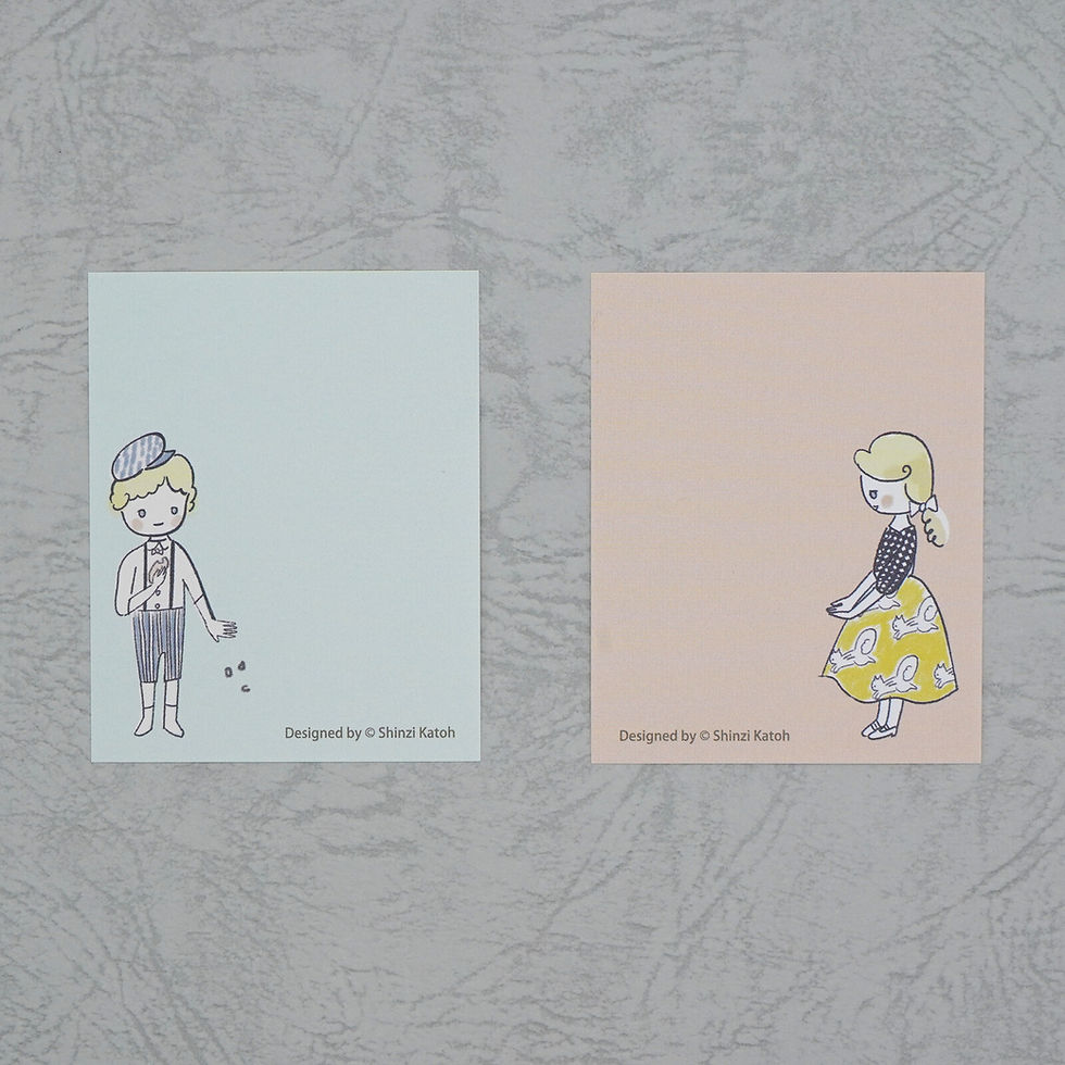 Thumbnail: Two memo pad designs featuring Hansel and Gretel characters