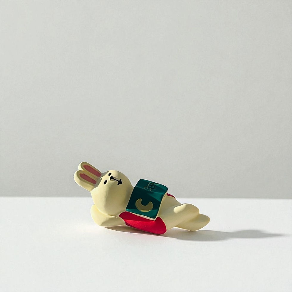 Thumbnail: close-up moon rabbit figurine for bookshelf or organiser