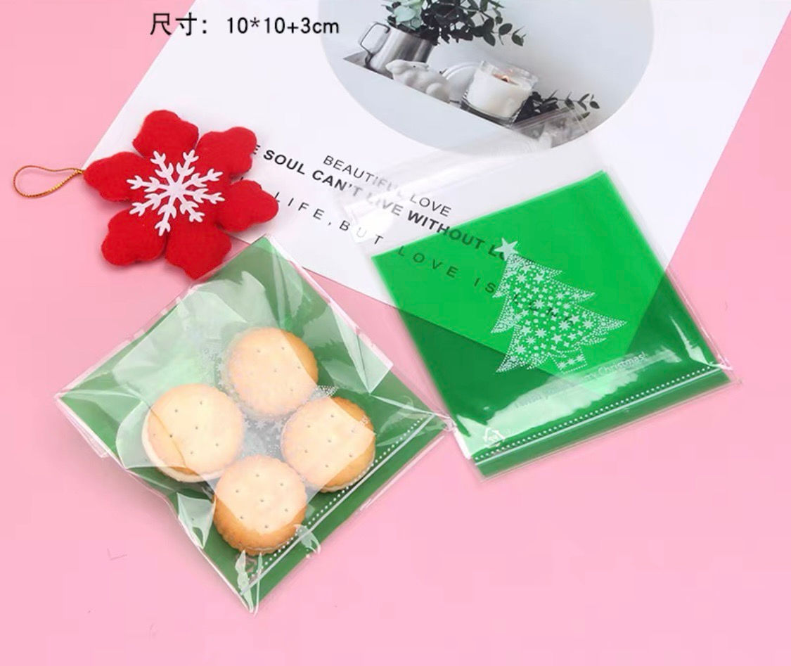 Christmas Cookie Packaging Bag (Christmas Tree)-5 pcs