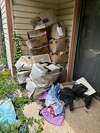 Before and after photo showing same-day junk removal service near Helotes TX