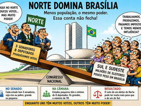 Norte domina Brasília e amplia distância política sobre Sul e Sudeste