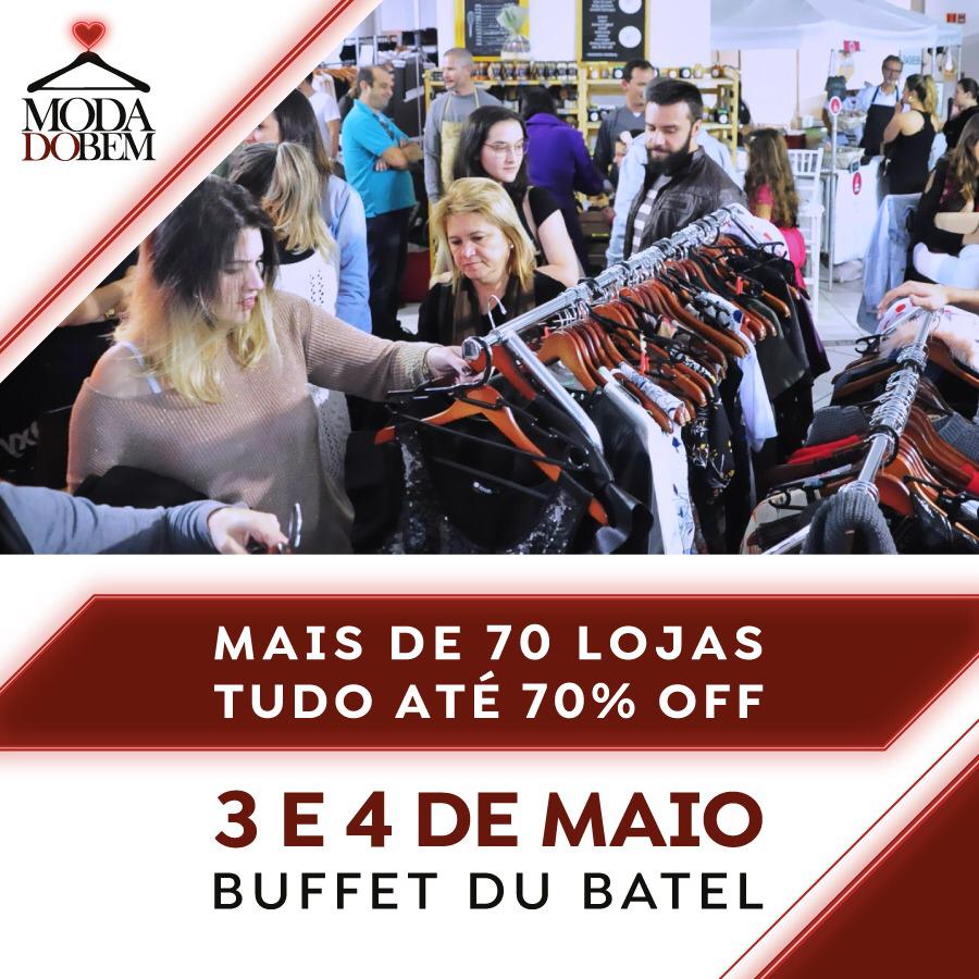 Bazar Moda do Bem terá mais de 70 lojas com até 70% de desconto, gastronomia e espaço kids