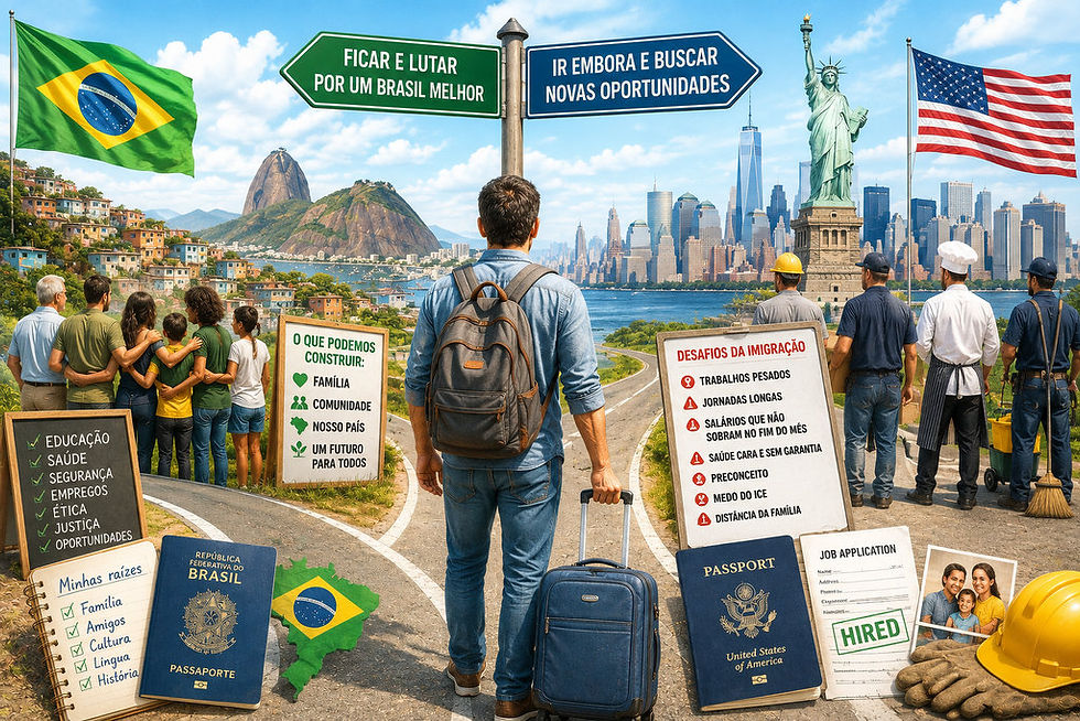 Brasileiro atravessa aeroporto com malas em busca de uma nova vida nos Estados Unidos