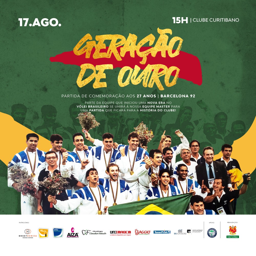 Geração de Ouro do Voleibol Brasileiro comemora 27 anos de conquista com partida no Clube Curitibano