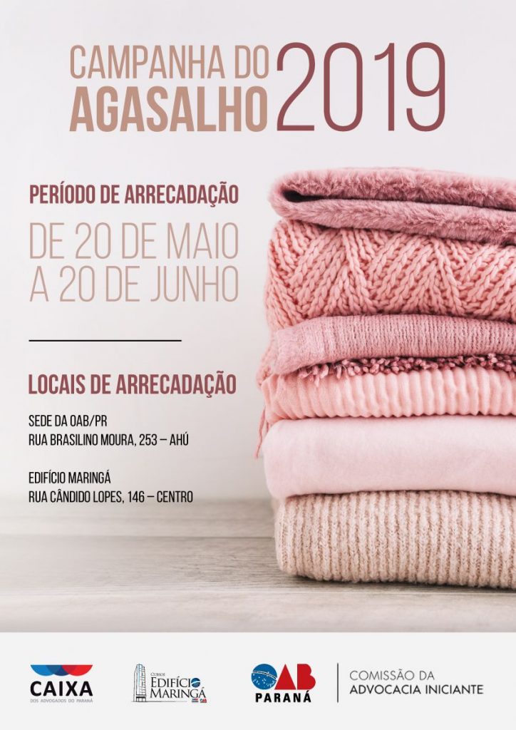CAA/PR promove Campanha do Agasalho 2019 até 20 de junho