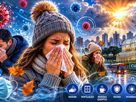 Curitiba enfrenta epidemia de gripes, resfriados e Covid no frio intenso