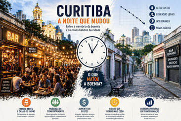 Mudanças econômicas, culturais e urbanas transformaram a dinâmica da vida noturna de Curitiba nas últimas décadas.