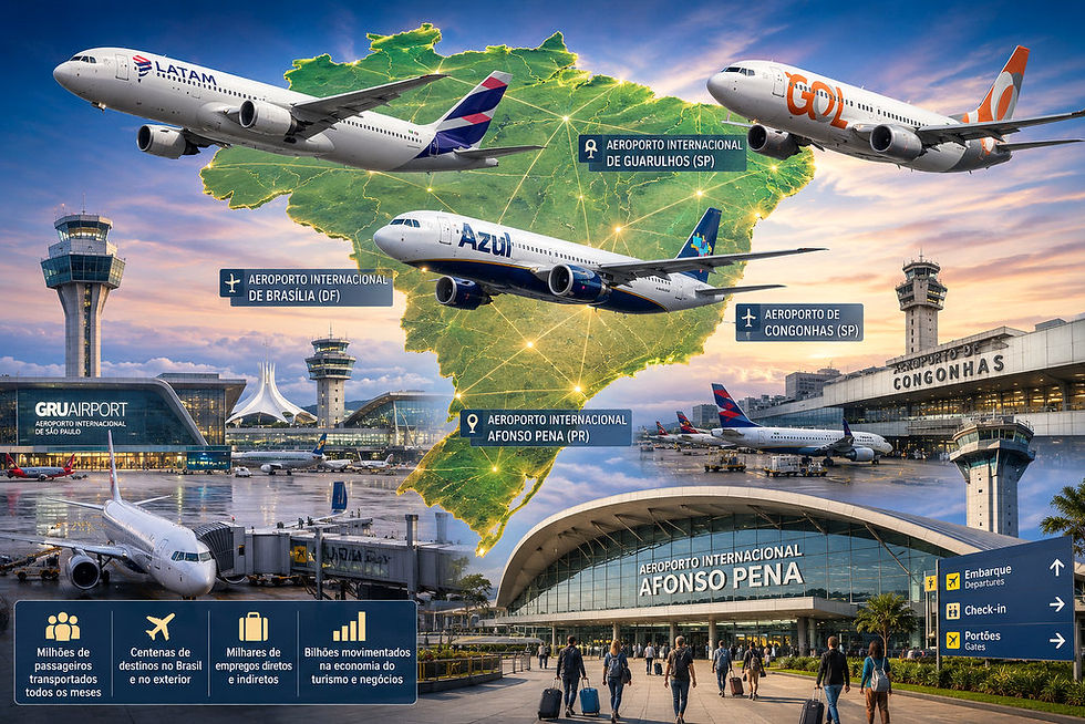 As maiores companhias aéreas do Brasil e os aeroportos mais movimentados
