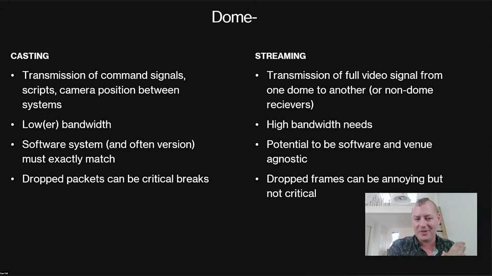 Dan Tell's own slide from the session, drawing the same distinction the table above lays out.