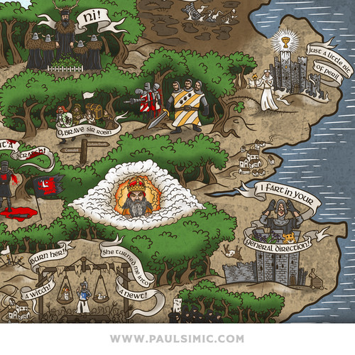 Britain 932 AD Map - Holy Grail Poster - Tapestry - Blanket | Paul