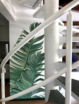 mural botânico bananeira tropical