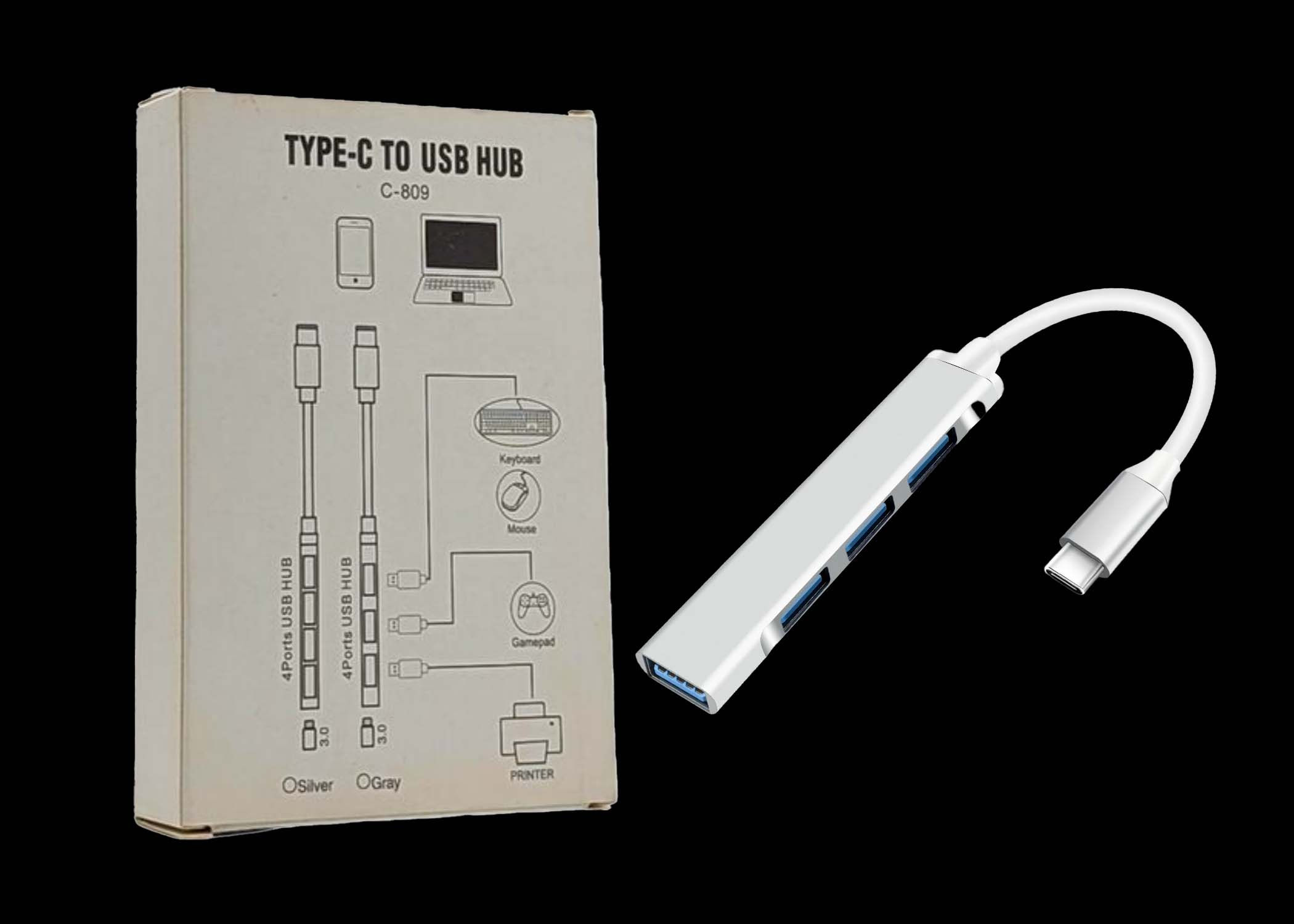 HUB - USB TYPE C 4 PORT C 809