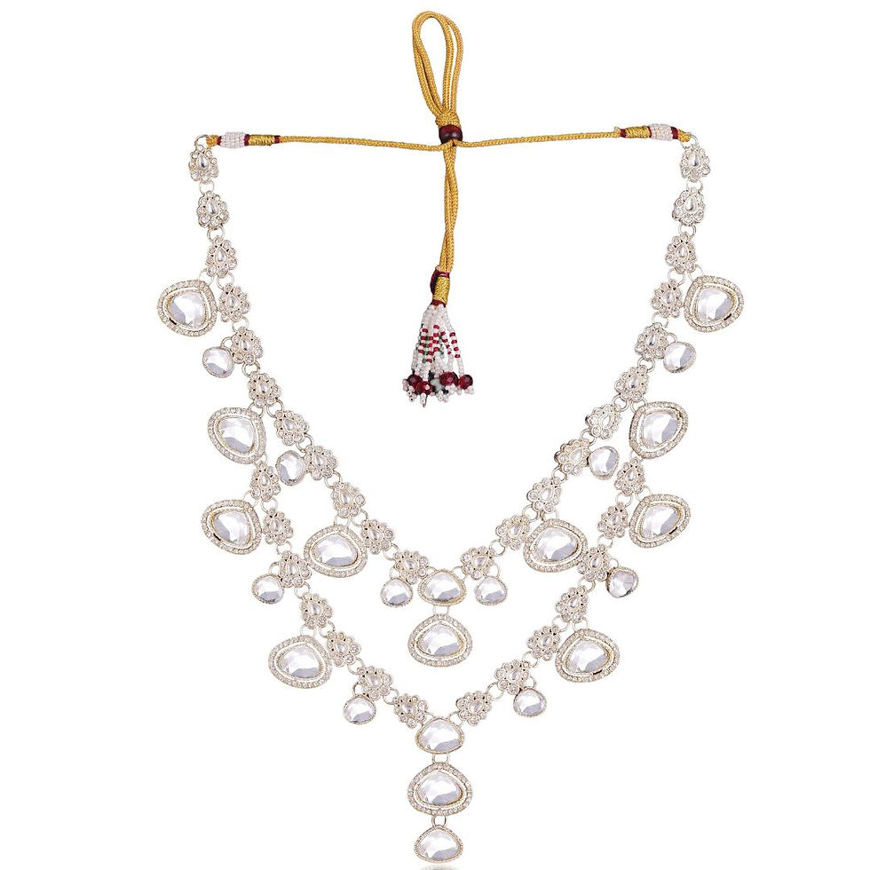 Thumbnail: Graceful Kundan necklace for women with traditional festive jewellery design