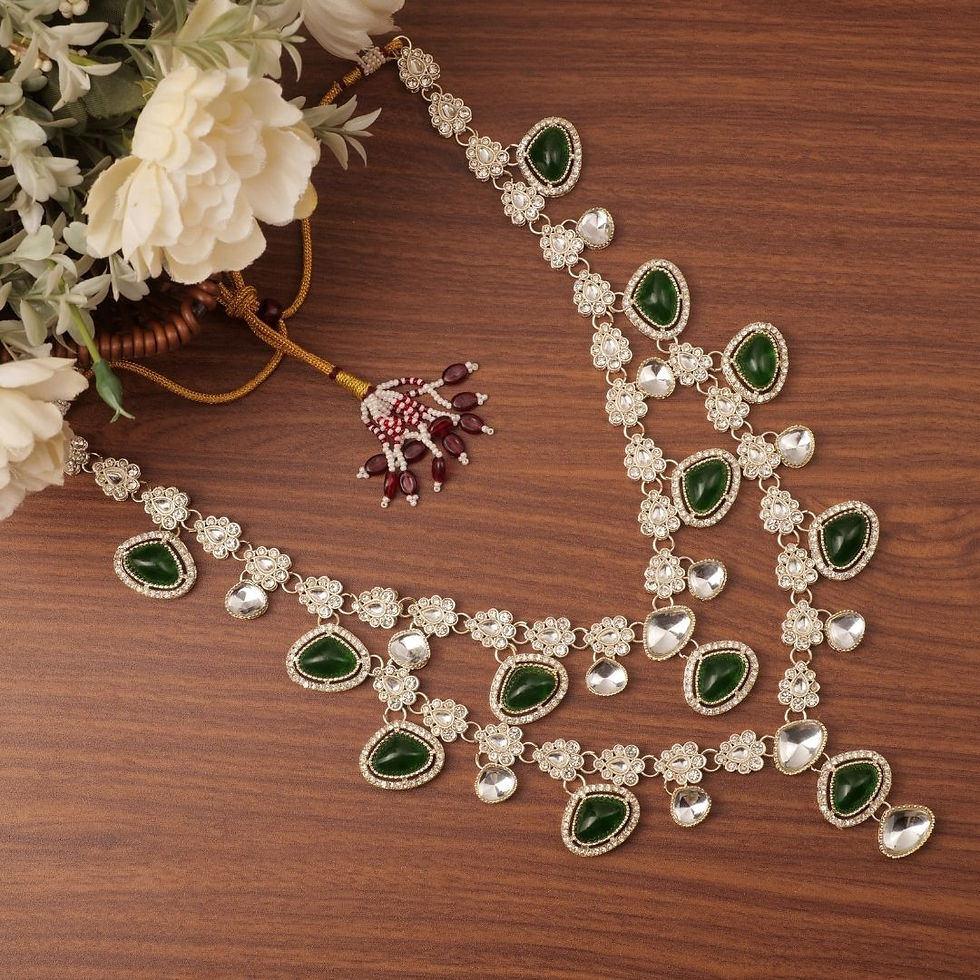Thumbnail: kundan mens necklace with classic design