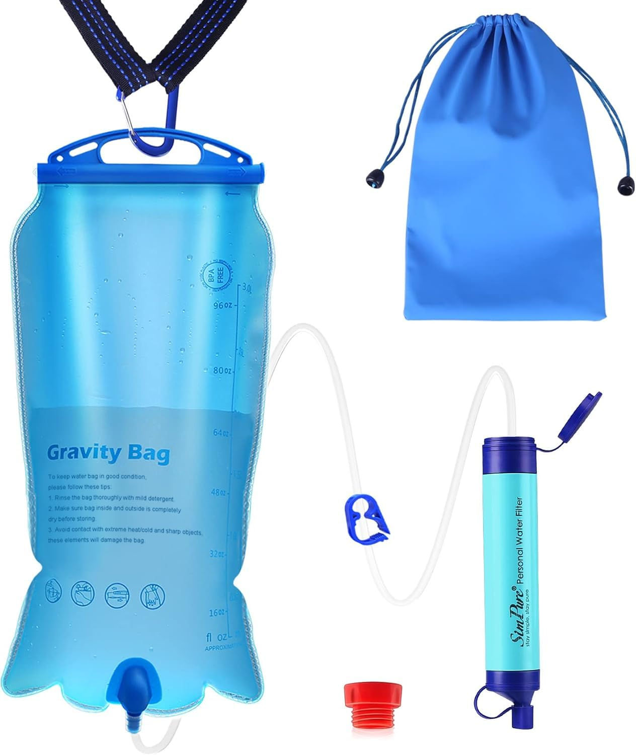 SimPure 3L Gravity-Fed Water Purifier – High-Capacity Adventure Series