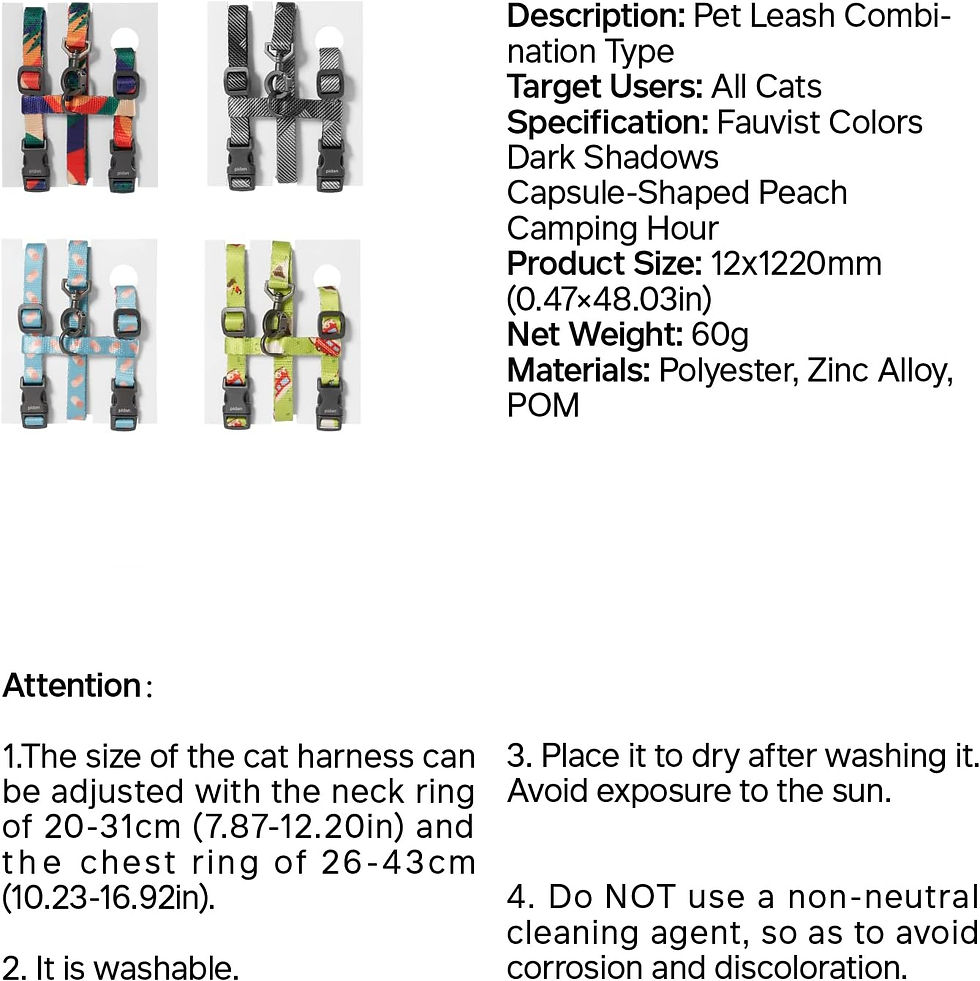 Thumbnail: Pidan Escape-Proof Cat Harness & Leash Set - Adjustable Grey