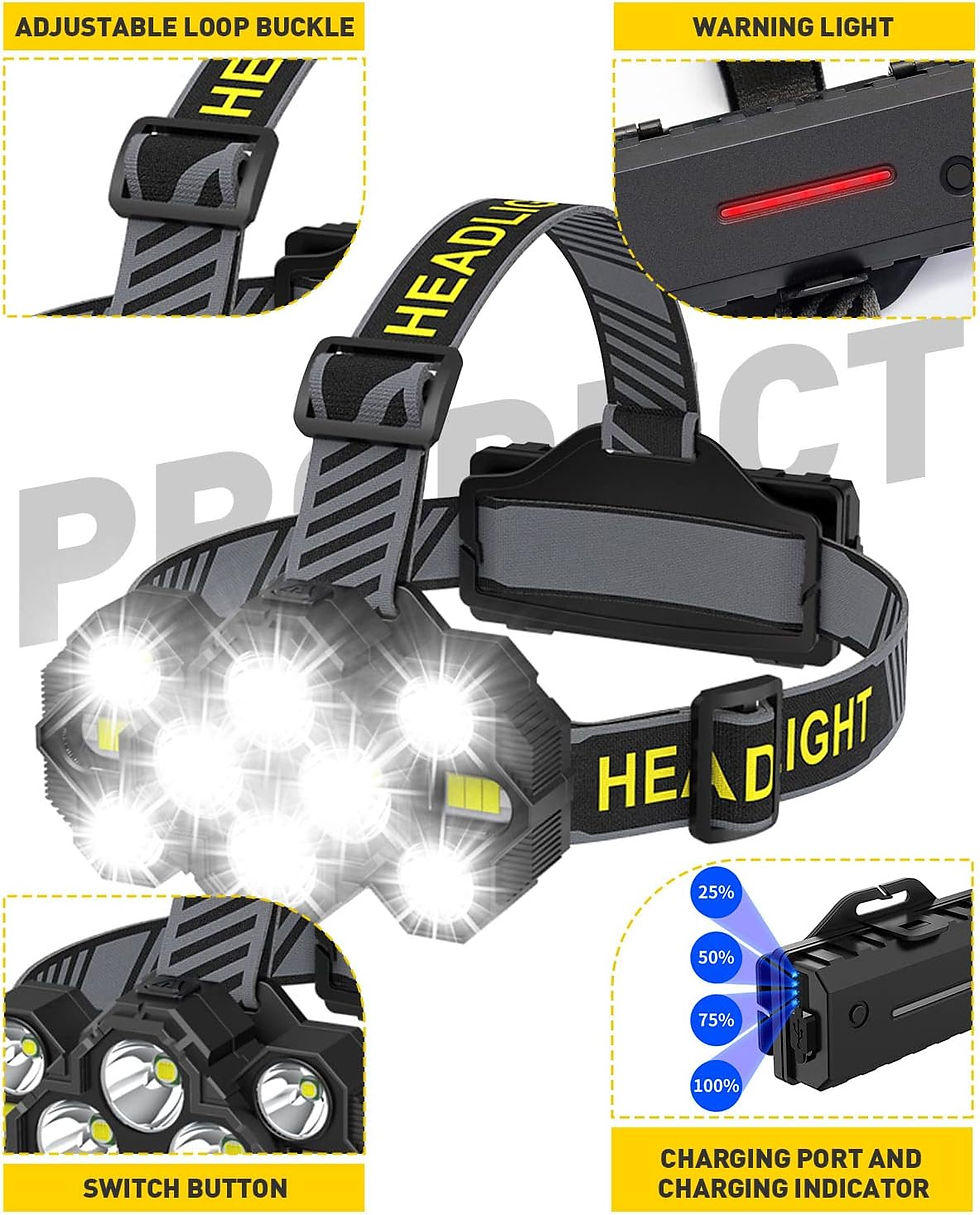 Thumbnail: Victoper V10000 Hands-Free LED Headlight – 10 Light Modes