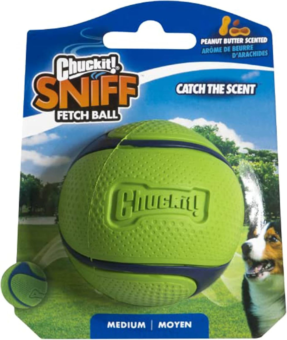 Thumbnail: Chuckit! Sniff Duo Scented Fetch Balls - Peanut Butter & Bacon (Medium 2-Pack)