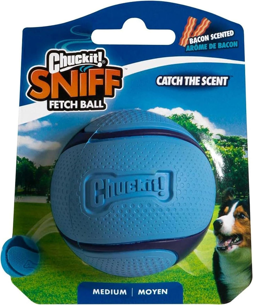 Thumbnail: Chuckit! Sniff Duo Scented Fetch Balls - Peanut Butter & Bacon (Medium 2-Pack)