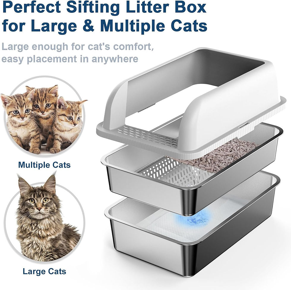 Thumbnail: 23.6''x16''x12'' Enclosed Stainless Steel Cat Litter Tray with Lid
