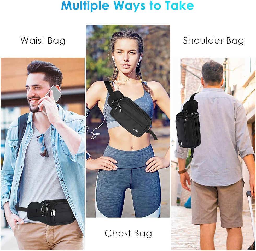 Thumbnail: Large Capacity RFID Waterproof Waist Fanny Pack