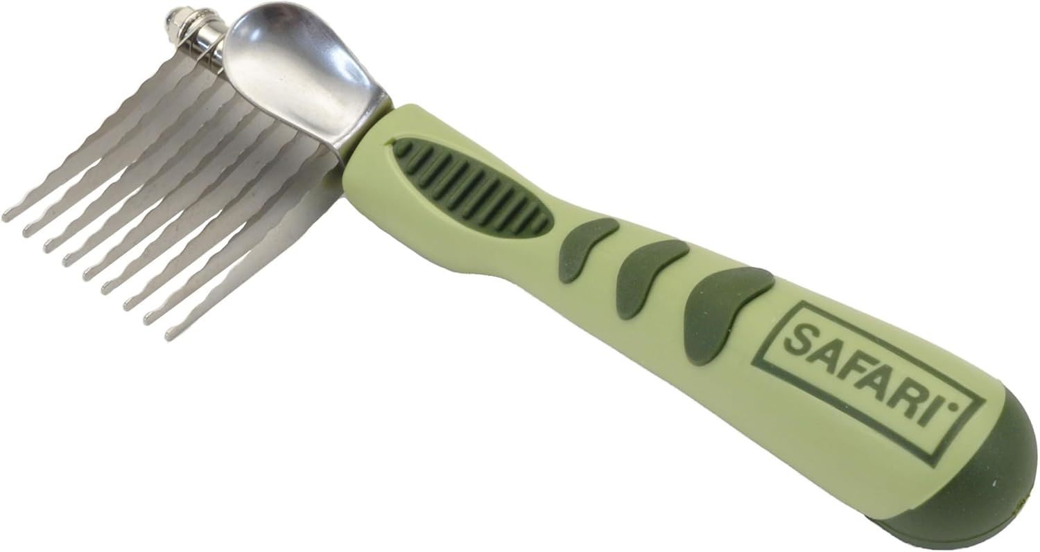 Safari Dog De-Matting Comb - Serrated Stainless Steel for Long Hair