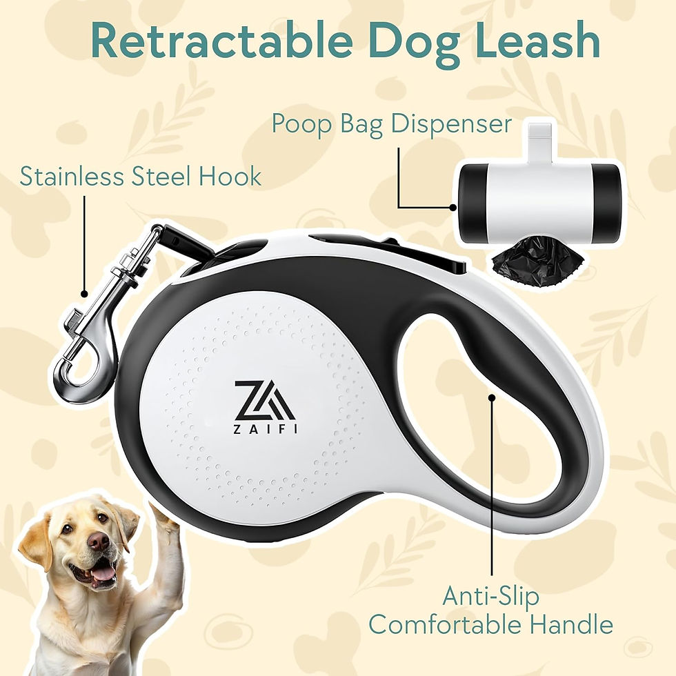 Thumbnail: Retractable Dog Lead with Poop Bag Holder - 5m Tangle-Free (Up to 30kg)