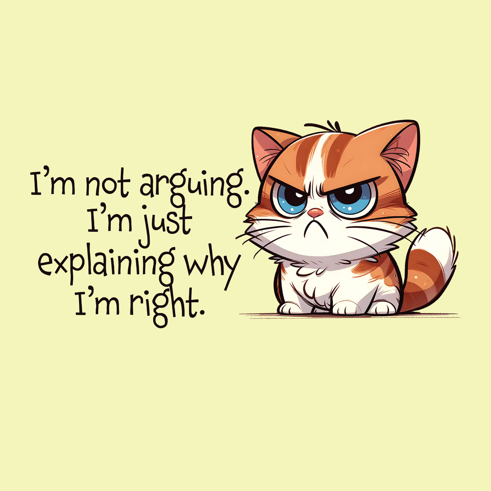 Angry Cat I'm Not Arguing
