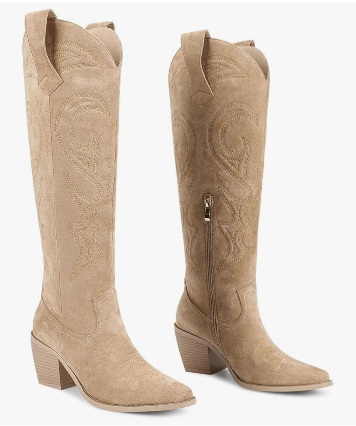 WETKISS Cowboy Boots for women, knee high size 8