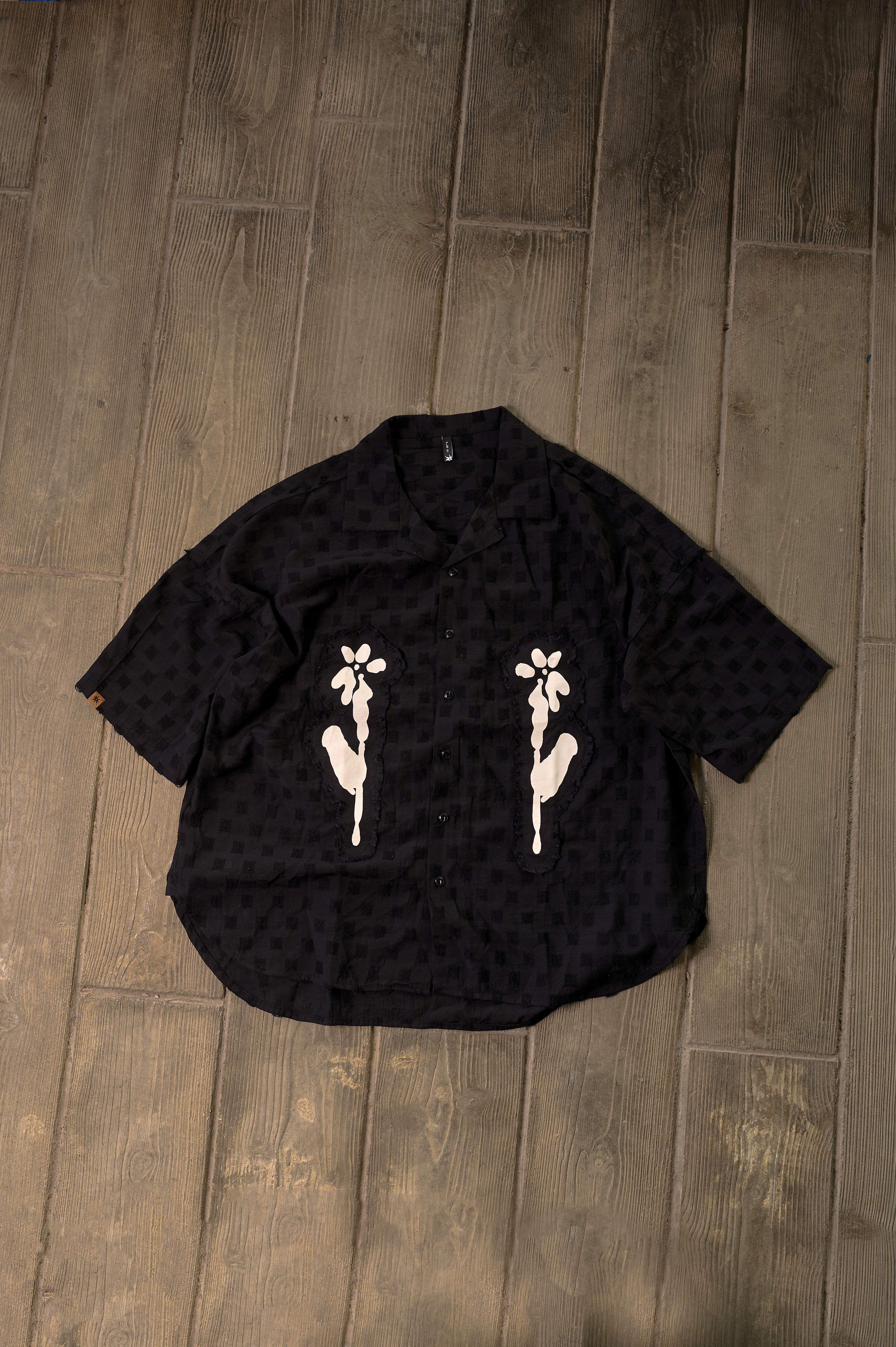 Orchid Bloom Shirt _ BLACK
