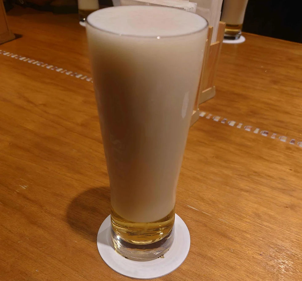 WARM FOAMY DRAFT BEER