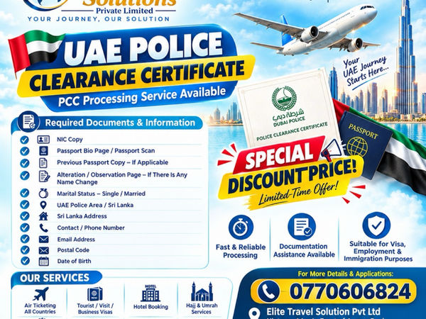 Elite Travel Solutions UAE Police Clearance Certificate Service