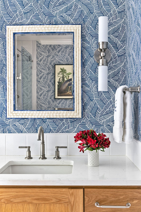 Bathroom Blue Wallpaper 